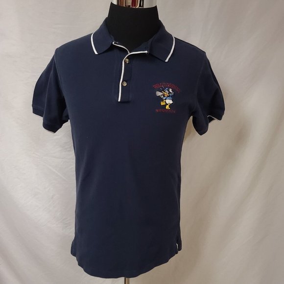 Vintage 90s Walt Disney Studios Donald Duck Mens Small Blue Polo Shirt - Picture 6 of 12